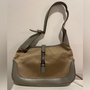 Authentic GG gucci Jackie bag — satin and leather, tom ford era late 90s